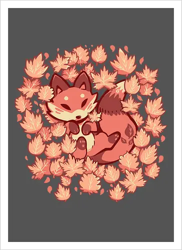 Autumn Leaves Fox