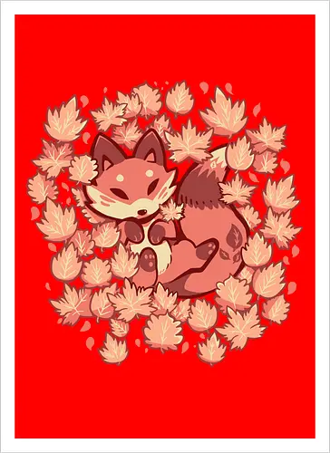 Autumn Leaves Fox