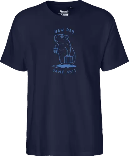 Lazy Morning - capy, capybara, lazy morning, morning coffee, coffee, i hate monday, capy coffee, minimalist - Fairtrade T-Shirt