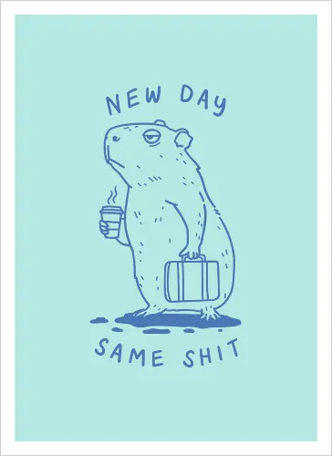 Lazy Morning - capy, capybara, lazy morning, morning coffee, coffee, i hate monday, capy coffee, minimalist - Kunstdruck