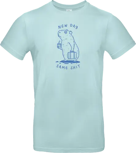 Lazy Morning - capy, capybara, lazy morning, morning coffee, coffee, i hate monday, capy coffee, minimalist - Standard T-Shirt