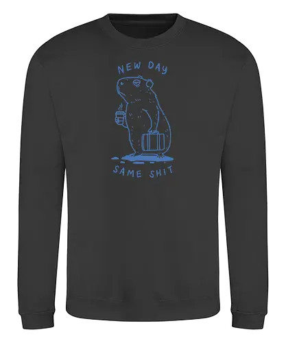 Lazy Morning - capy, capybara, lazy morning, morning coffee, coffee, i hate monday, capy coffee, minimalist - Sweatshirt