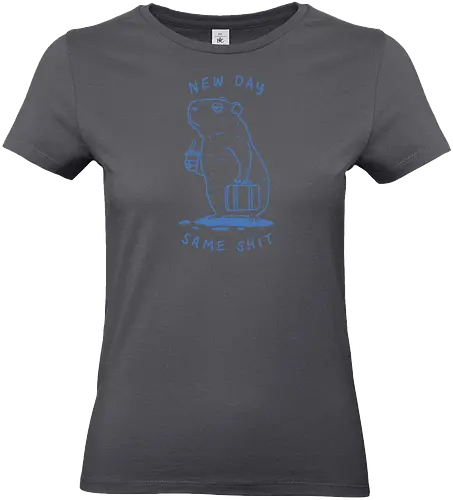 Lazy Morning - capy, capybara, lazy morning, morning coffee, coffee, i hate monday, capy coffee, minimalist - Standard T-Shirt (Frauen)