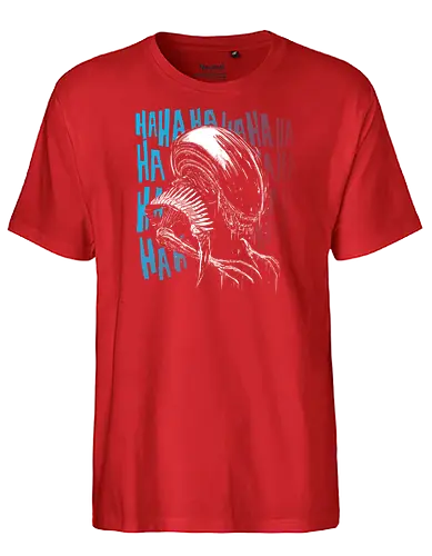 In space no one can hear you laugh - mashup, funny, pop culture, horror, halloween, Alien, movie, scifi - Fairtrade T-Shirt