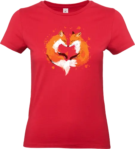 FALLing in love - foxes, fall seaon, orange, cute style, nature, animals, graffiti art style, simple design, cute, love - Standard T-Shirt (Frauen)