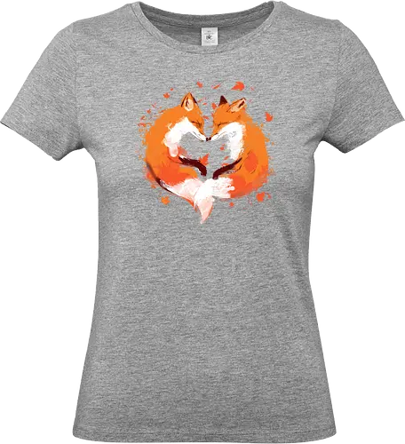 FALLing in love - foxes, fall seaon, orange, cute style, nature, animals, graffiti art style, simple design, cute, love - Standard T-Shirt (Frauen)