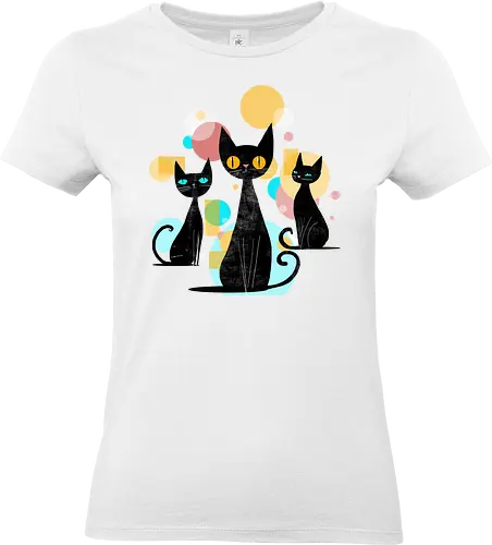 Mid Century Cats - cats, animals, mid century, vintage, retro, cool cats - Standard T-Shirt (Frauen)
