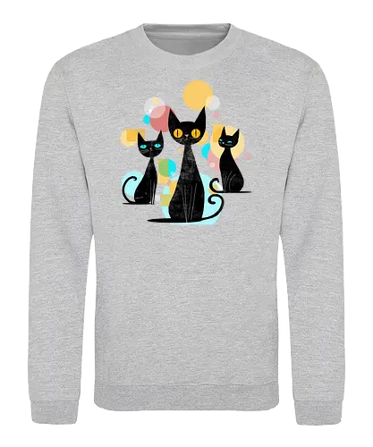 Mid Century Cats - cats, animals, mid century, vintage, retro, cool cats - Sweatshirt