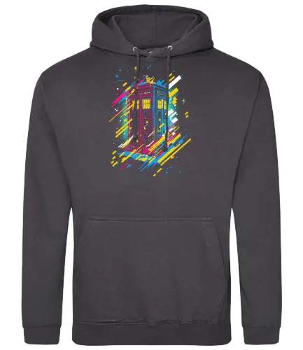 Synth tardis - Doctor, tardis, scifi, tv, pop culture, synth wave, 70's - Standard Hoodie