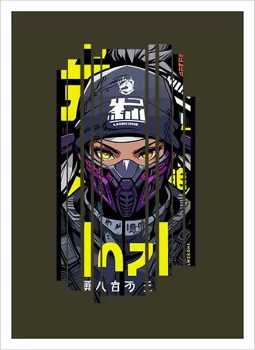 Cyberpunk-Ninja-Mädchen