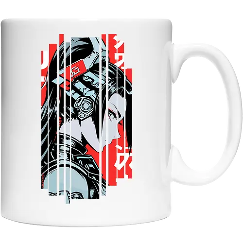 Frau Cyborg japanisches Rot