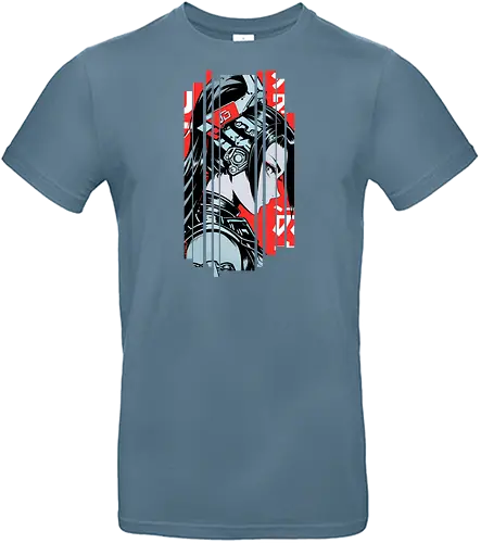 Frau Cyborg japanisches Rot - Anime, Manga, Ninja, Japan, Japanisch, Geek, Cyberpunk, Kanji, lm2kone, Pop Art - Standard T-Shirt