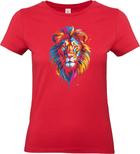 Bunter Löwe - Tiere, Löwe, bunt, Ästhetik, Geek, Farbe, Natur, Tier, Farben, lm2kone, Pop-Art, Farben - Standard T-Shirt (Frauen)