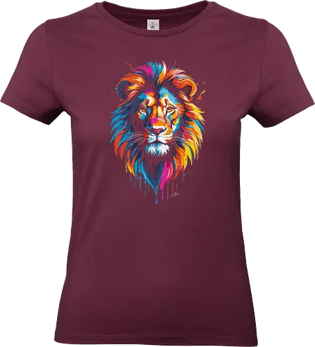 Bunter Löwe - Tiere, Löwe, bunt, Ästhetik, Geek, Farbe, Natur, Tier, Farben, lm2kone, Pop-Art, Farben - Standard T-Shirt (Frauen)