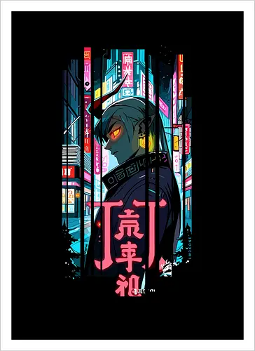 Cyberpunk Oni Neon