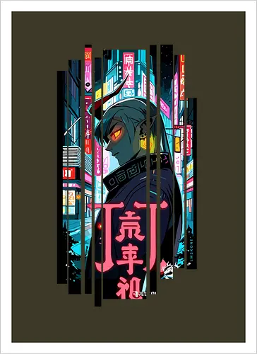 Cyberpunk Oni Neon