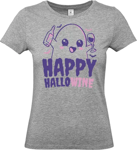 Happy Hallowine - halloween, ghost, cute, wine, drinks, funny, kawaii. - Standard T-Shirt (Frauen)