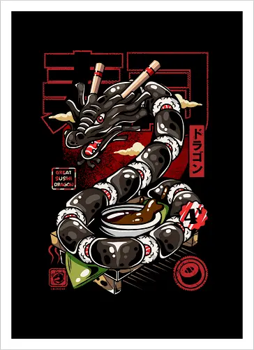 Toller japanischer Sushi-Drache