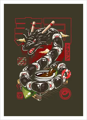 Toller japanischer Sushi-Drache