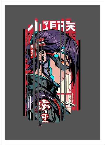 Futuristisches Cyberpunk-Mädchen