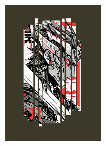 Samurai Roter Cyborg