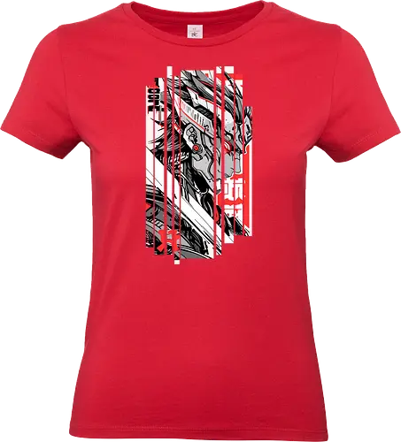 Samurai Roter Cyborg - Anime, Manga, Ninja, Japan, Japanisch, Geek, Cyberpunk, Kanji, lm2kone, Pop Art - Standard T-Shirt (Frauen)