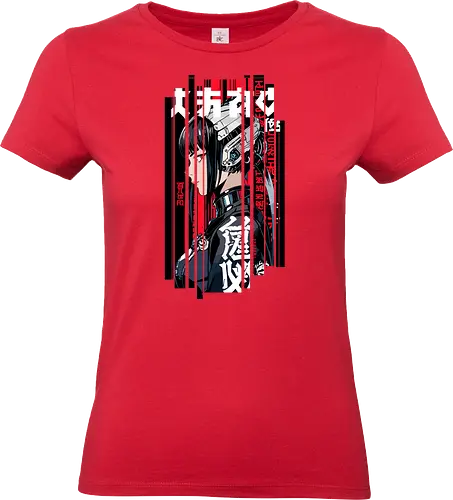 Rote Cyborg-Frau - Anime, Manga, Ninja, Japan, Japanisch, Geek, Cyberpunk, Kanji, lm2kone, Pop Art - Standard T-Shirt (Frauen)