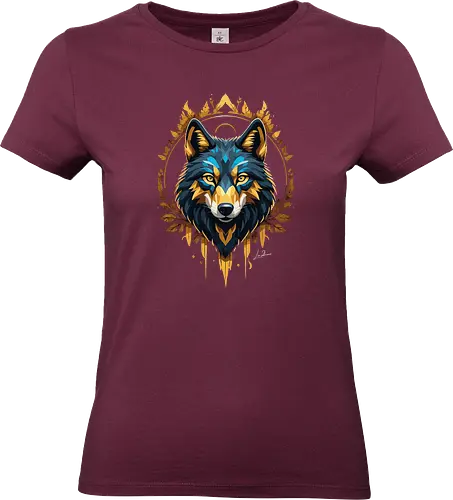 Goldener Wolf Okkultismus - Tiere, Wolf, bunt, Ästhetik, Geek, Farbe, Natur, Tier, Farben, lm2kone, Pop-Art, Farben - Standard T-Shirt (Frauen)