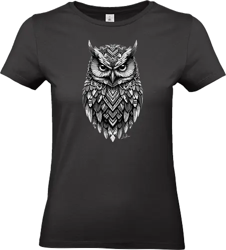 Indische geometrische Eule - Tiere, Eule, bunt, Ästhetik, Geek, Farbe, Natur, Tier, Farben, lm2kone, Pop-Art, Farben - Standard T-Shirt (Frauen)