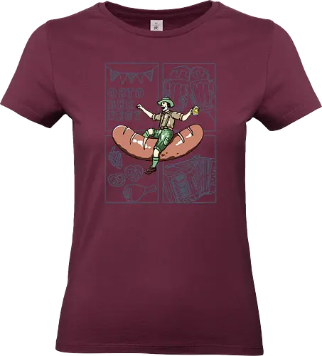 Octoberfest  - octoberfest, drink, beer, festival, lederhosen, pretzel, party, sausage, accordion - Standard T-Shirt (Frauen)