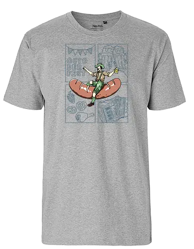 Octoberfest  - octoberfest, drink, beer, festival, lederhosen, pretzel, party, sausage, accordion - Fairtrade T-Shirt