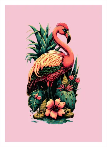 American Pink Flamingo Summer Vibes