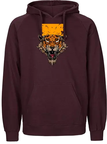 Angry Japanese Tiger Tattoo Tora - aesthetic, aggressive, angry, animal, anime, beast, big cat, gift, japan, japanese, japanese art, style, tattoo, kawaii, majestic, monster, mythology, power, samurai, scary, spiritual, tiger, tiger face, tiger warrior, tigers, tora, traditional, warrior, wild cat, Illustronii - Fairtrade Hoodie