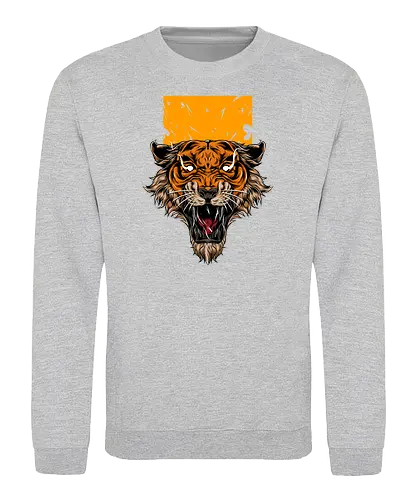 Angry Japanese Tiger Tattoo Tora - aesthetic, aggressive, angry, animal, anime, beast, big cat, gift, japan, japanese, japanese art, style, tattoo, kawaii, majestic, monster, mythology, power, samurai, scary, spiritual, tiger, tiger face, tiger warrior, tigers, tora, traditional, warrior, wild cat, Illustronii - Sweatshirt