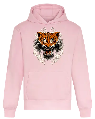 Angry Tiger Tora Tattoo - aesthetic, aggressive, angry, animal, anime, beast, big cat, gift, japan, japanese, japanese art, style, tattoo, kawaii, majestic, monster, mythology, power, samurai, scary, spiritual, tiger, tiger face, tiger warrior, tigers, tora, traditional, warrior, wild cat, Illustronii - Heavyweight Hoodie