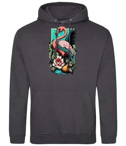 American Pink Flamingo Summer Vibes - adorable, american, flamingo, animal, beach, beautiful, bird, cute, exotic, summer, tattoo, flamingos, kawaii, nature, pink, pink flamingo, plants, positive, vibes, tropical, unique, wildlife, gift, illustronii - Standard Hoodie