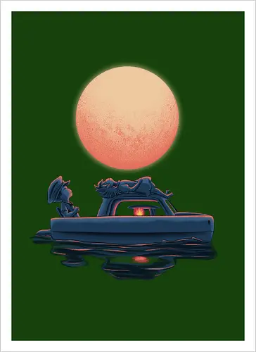 Boat Under The Moon