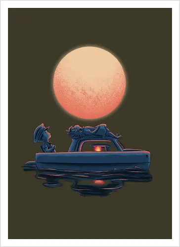 Boat Under The Moon