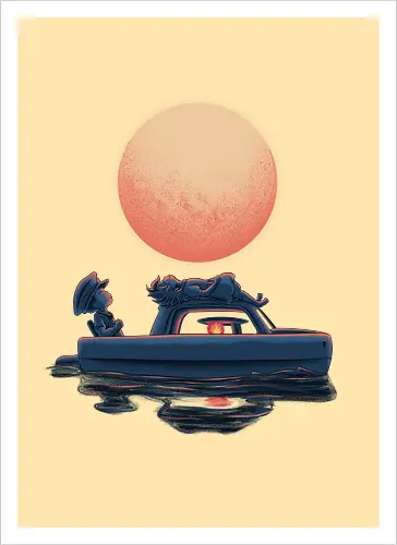 Boat Under The Moon