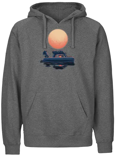Boat Under The Moon - Ponyo, Sosuke, Boat, Moon - Fairtrade Hoodie