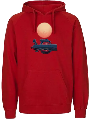 Boat Under The Moon - Ponyo, Sosuke, Boat, Moon - Fairtrade Hoodie