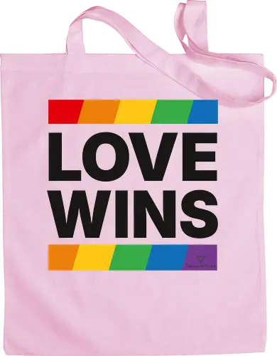 LOVE WINS - schwarz - Stoffbeutel