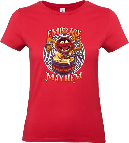 Embrace Mayhem - puppet, Animal, Drummer, Mayhem - Standard T-Shirt (Frauen)