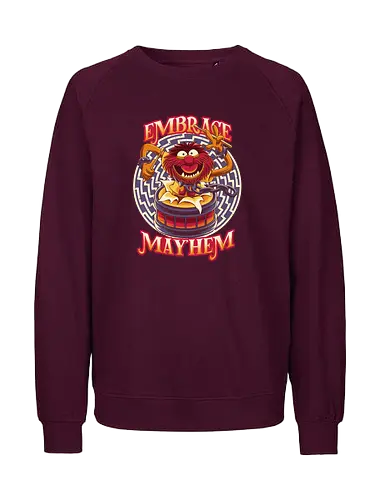 Embrace Mayhem - puppet, Animal, Drummer, Mayhem - Fairtrade Sweatshirt