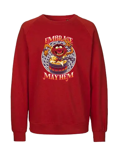 Embrace Mayhem - puppet, Animal, Drummer, Mayhem - Fairtrade Sweatshirt