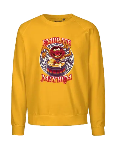 Embrace Mayhem - puppet, Animal, Drummer, Mayhem - Fairtrade Sweatshirt