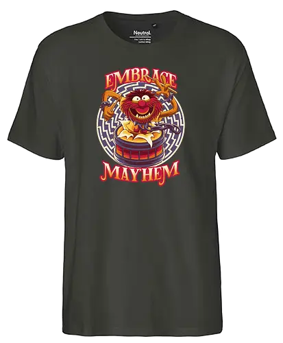 Embrace Mayhem - puppet, Animal, Drummer, Mayhem - Fairtrade T-Shirt