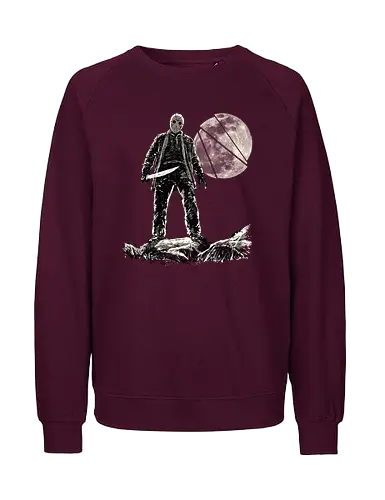 Moon slasher - Friday the 13th, jason vorhees, camp lake, horror, halloween, movie, pop culture, slayer - Fairtrade Sweatshirt