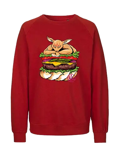 japanese burger  - fox, animal, food, burger, fastfood, ninetails, japanese - Fairtrade Sweatshirt