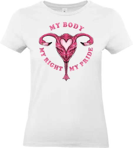 flamingo pride  - womanpower, rights, flamingo, bird, pink, beautiful, love - Standard T-Shirt (Frauen)